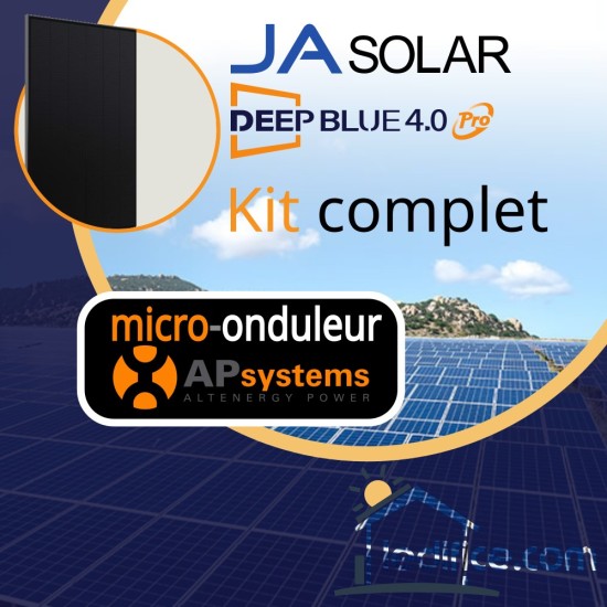 Kit photovoltaïque 8.075 kW Ja Solar Bifacial avec 19 panneaux JA Solar JAM54D40-425-MB , cadre noir, Biverre Bifacial avec micro-onduleur APSystems