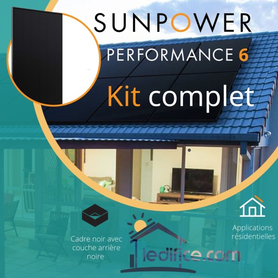 Kit photovoltaïque - 3,24 kW SUNPOWER Performance 6 avec 8 panneaux P6 405Wc